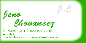 jeno chovanecz business card